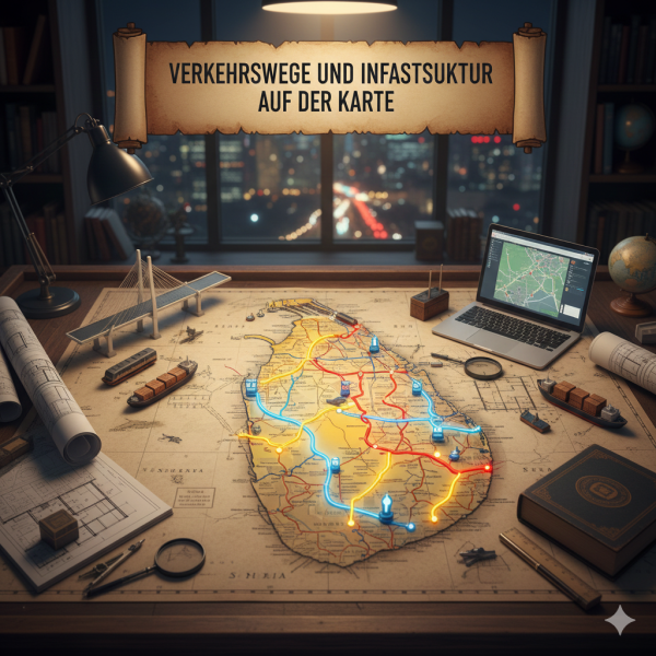 Verkehrswege und Infrastruktur auf der Karte