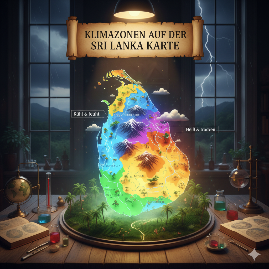 Klimazonen auf der Sri Lanka Karte