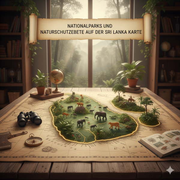 Nationalparks und Naturschutzgebiete auf der Sri Lanka Karte
