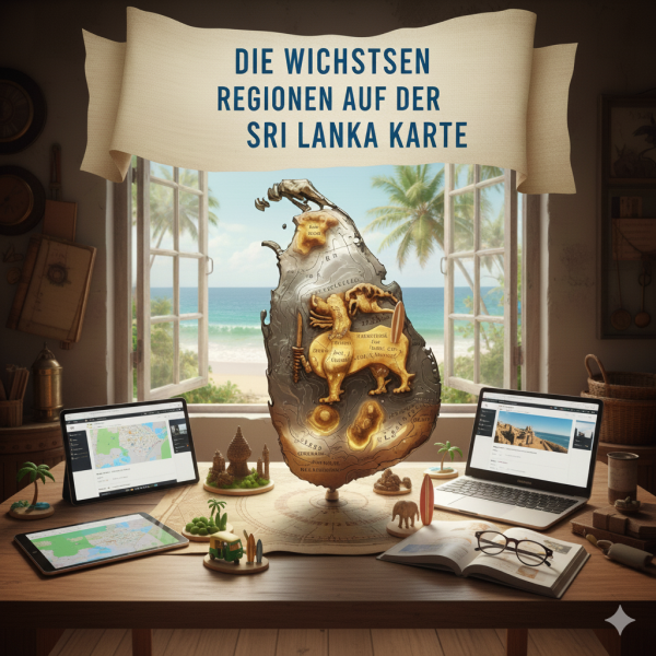 Die wichtigsten Regionen auf der Sri Lanka Karte
